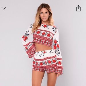 White Boho Floral Set